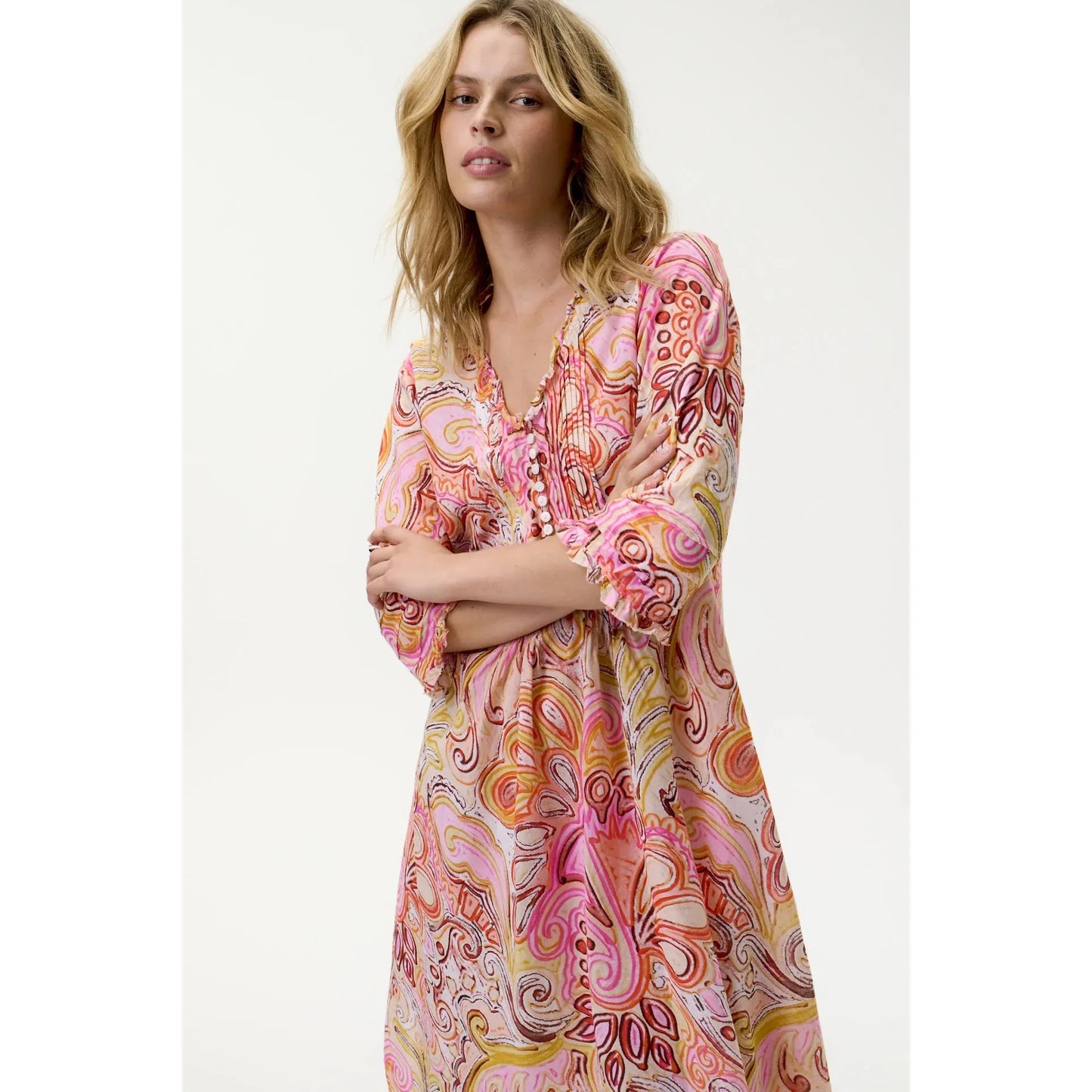 One Season Middy Poppy-Muscat-Cotton-Multi Swirl