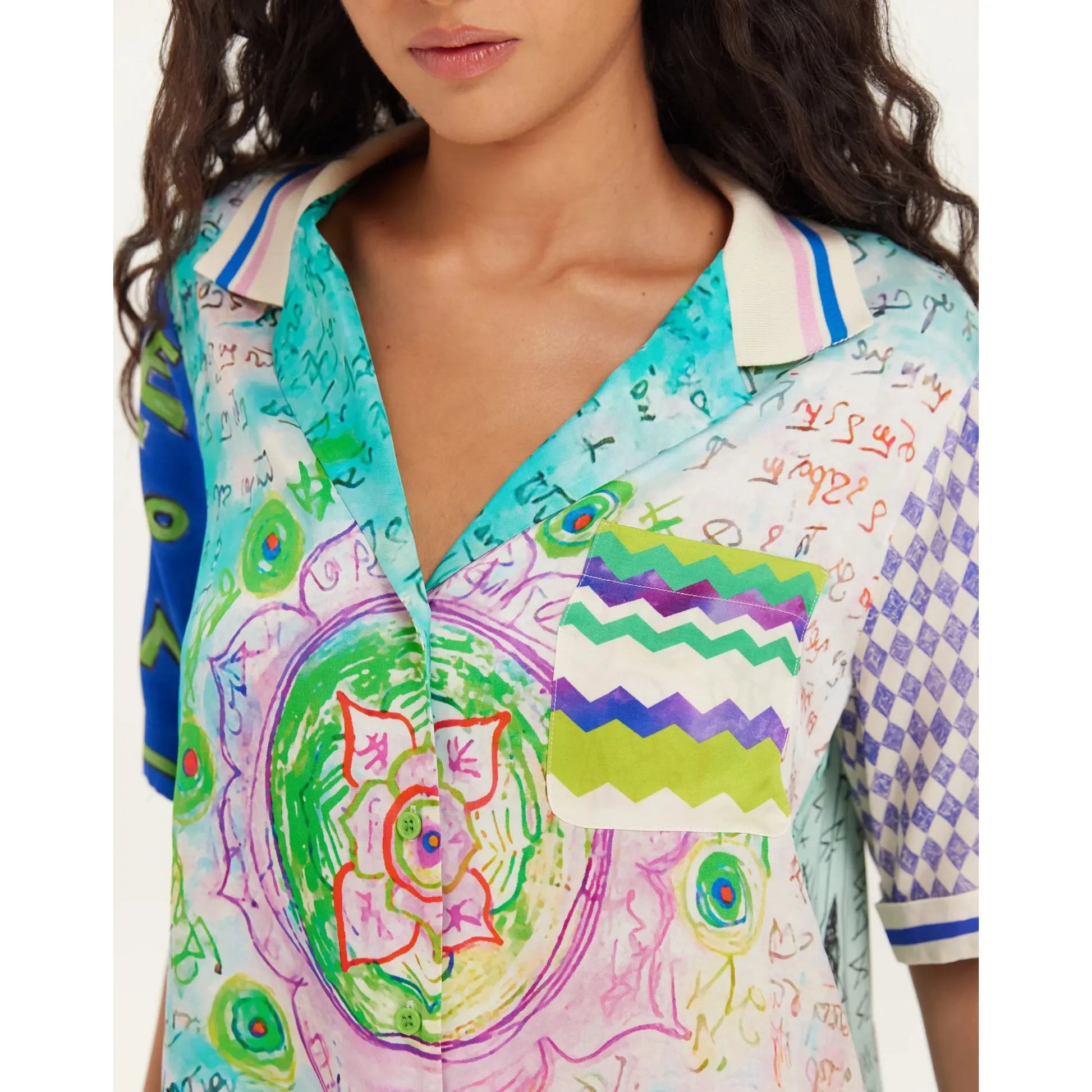 ME 369 Aya Knit Collar Shirt - Runic Whisper  ME369 Pisces Boutique