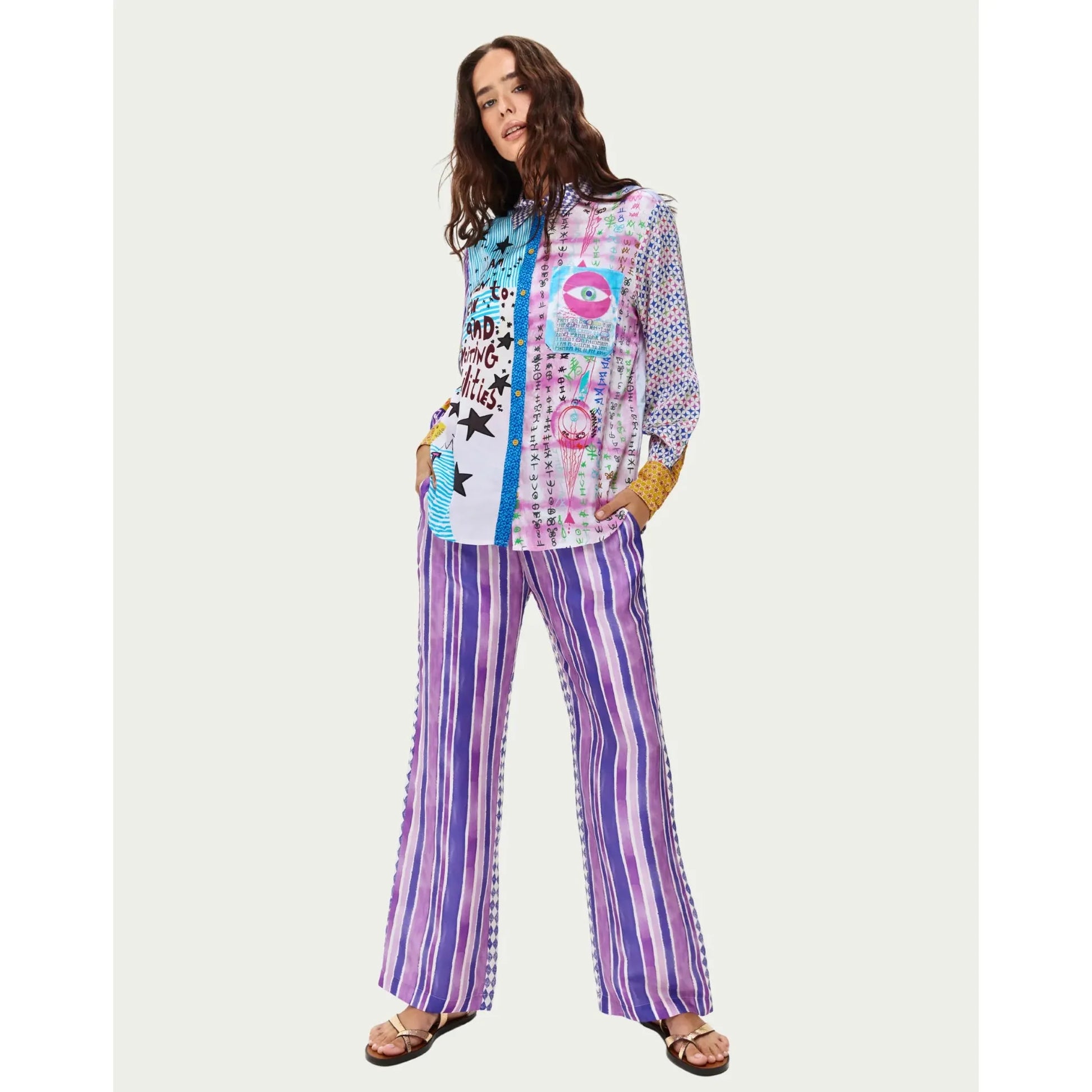 ME 369 Isabel Printed Shirt - Runic Whisper  ME369 Pisces Boutique