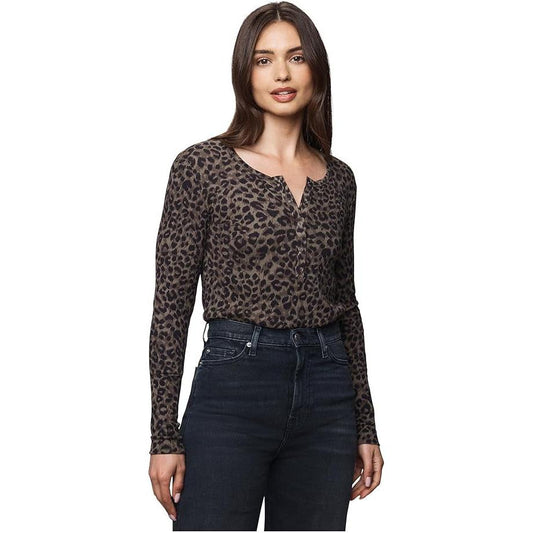 Splendid Leo Forever Henley L/S Tee - Leopard Print  Splendid Pisces Boutique