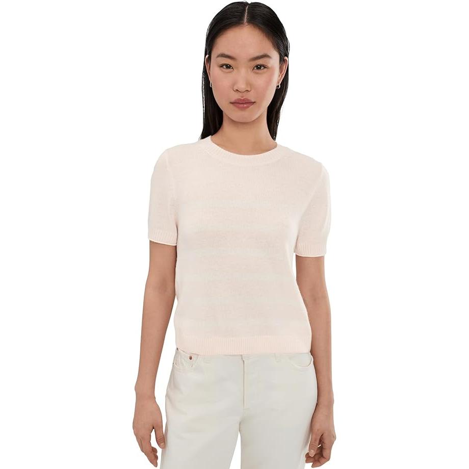 Splendid Emerson Stripe Short Sleeve  Sweater Rose Petal  Shell  Splendid Pisces Boutique