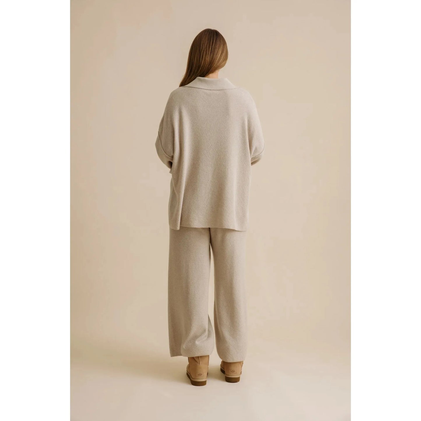 Talamaya Winter Retreat Collar Pullover - Wheat  Talamaya Pisces Boutique