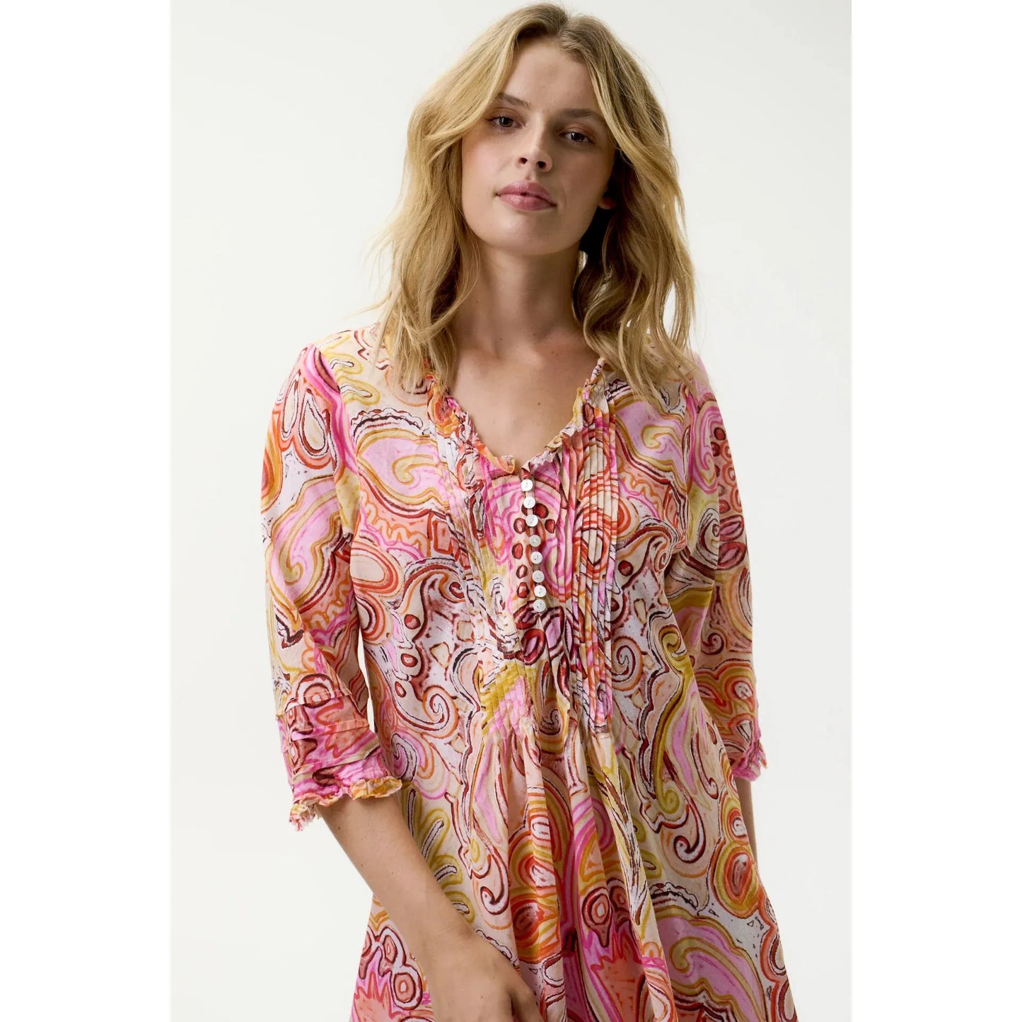 One Season Middy Poppy-Muscat-Cotton-Multi Swirl