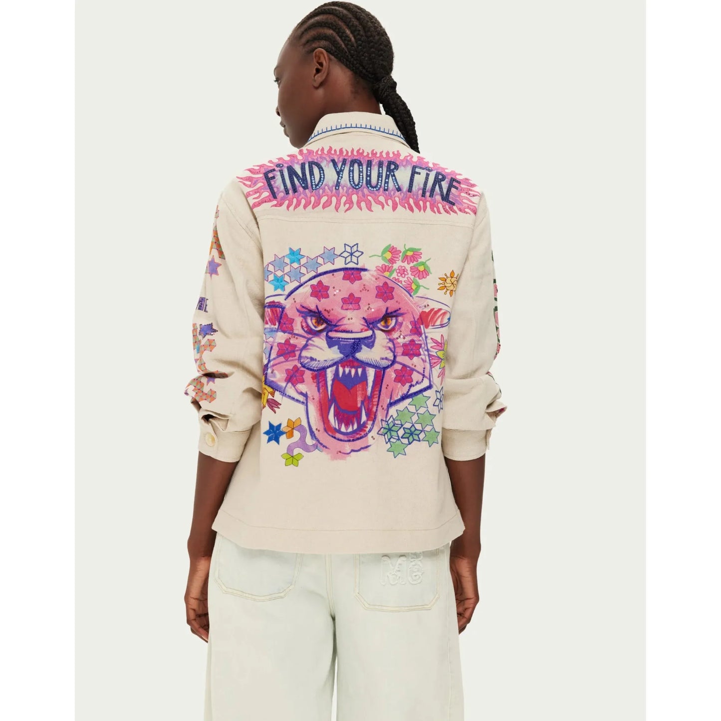 ME 369 Briann Embroidered Denim Jacket - Markers  ME369 Pisces Boutique
