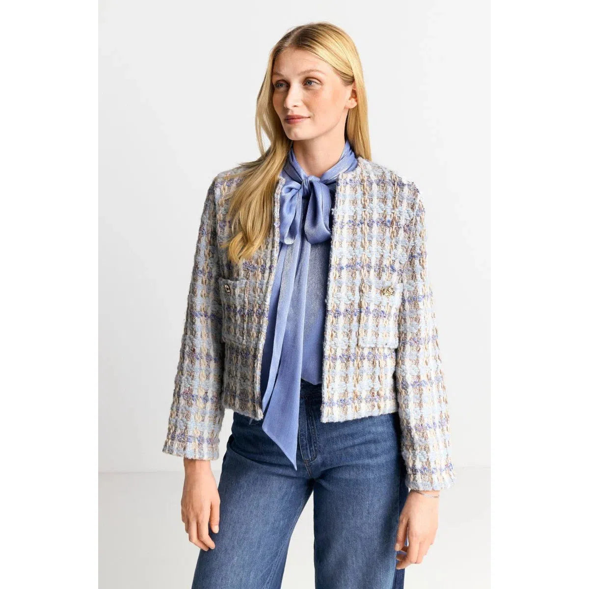 Rich & Royal Tweed Jacket - Cruise Blue