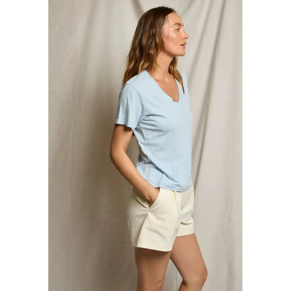 Perfect White Tee Hendrix Boxy V - Powder Blue  Perfect White Tee Pisces Boutique