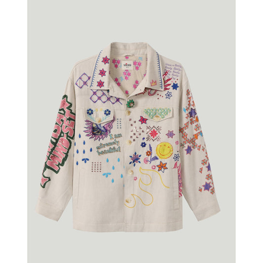 ME 369 Briann Embroidered Denim Jacket - Markers  ME369 Pisces Boutique