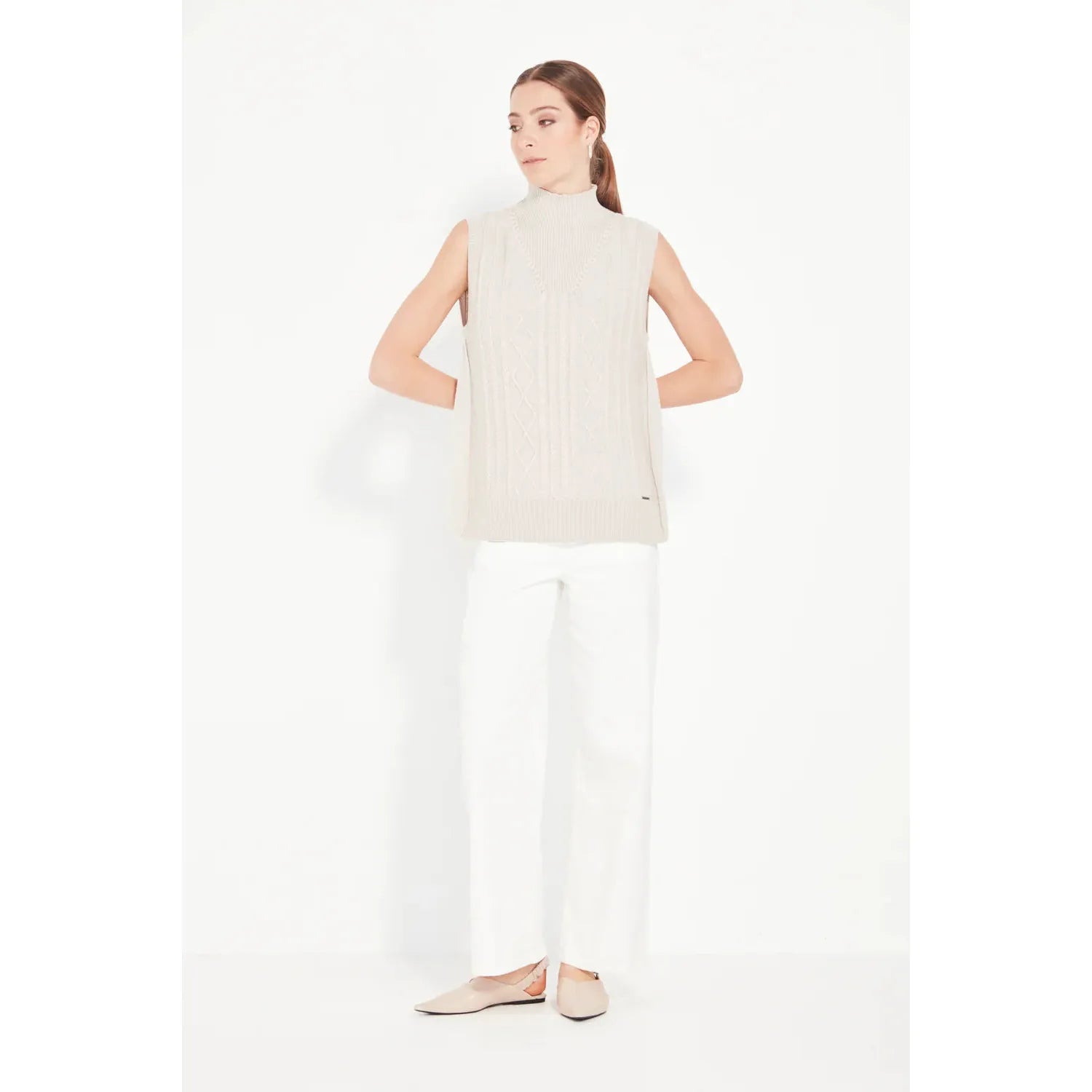 Verge Cherish Vest - Chalk Marle  Verge Pisces Boutique