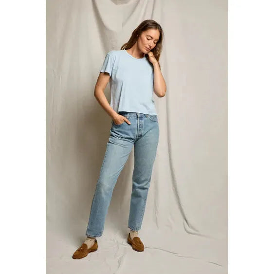 Perfect White Tee Harley Boxy Crew - Powder Blue  Perfect White Tee Pisces Boutique