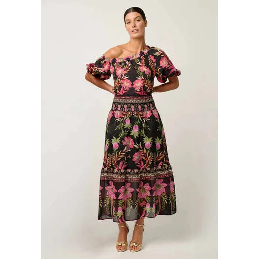 Once Was Juno Dobby Print One Shoulder
