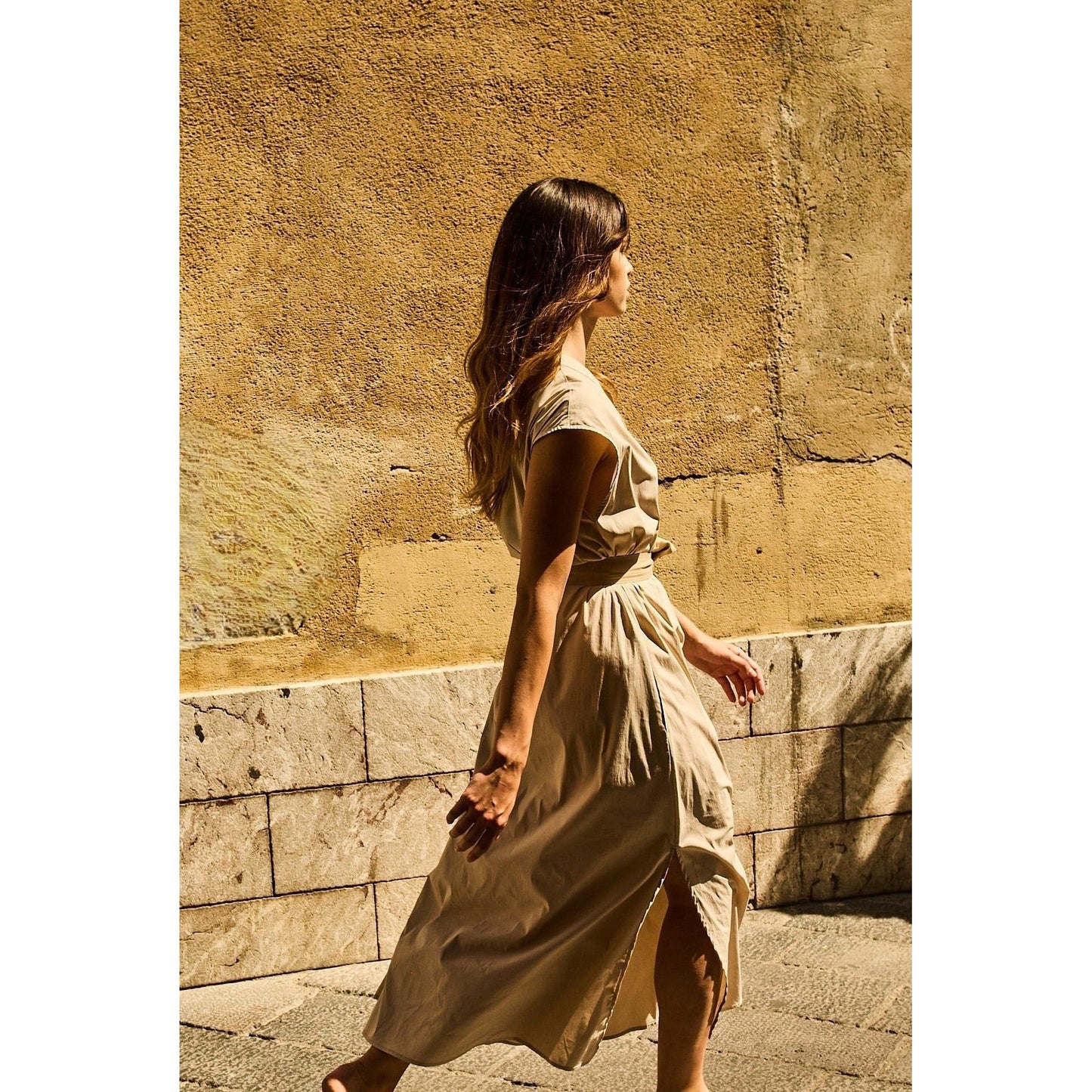 Mela Purdie Zip Slice Dress - Biscoti