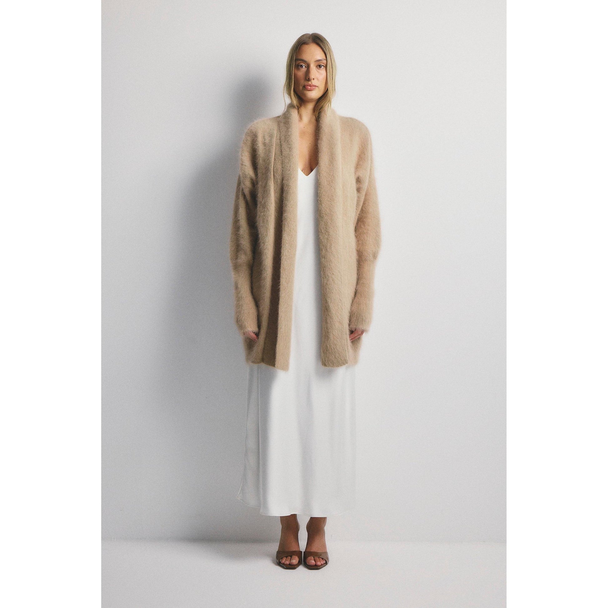 World Of Nomads Sophia Open Cashmere Cardigan - Latte  World Of Nomads Pisces Boutique