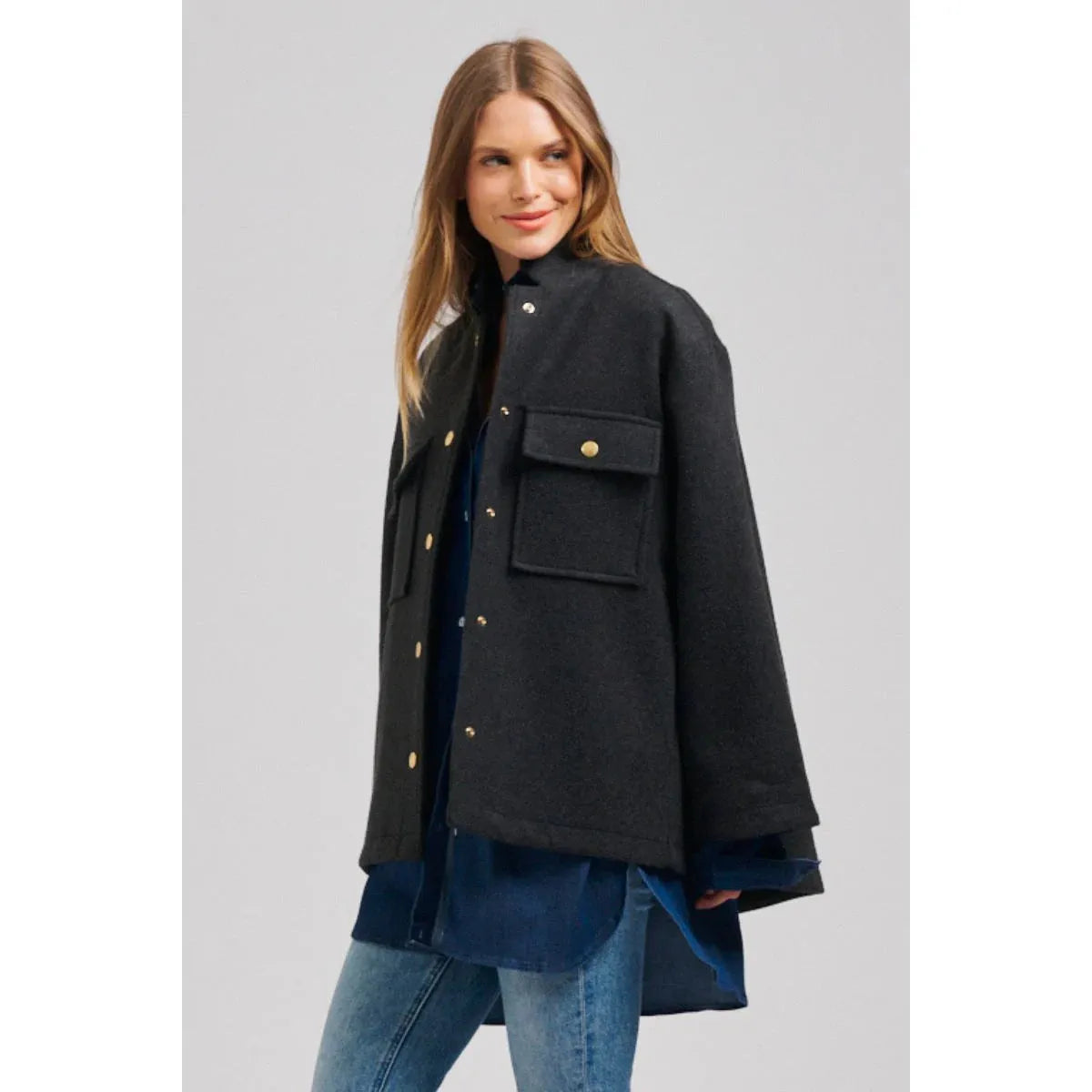 Shirty The Allegra Relaxed Wool Blend Jacket - Charcoal  Shirty Pisces Boutique
