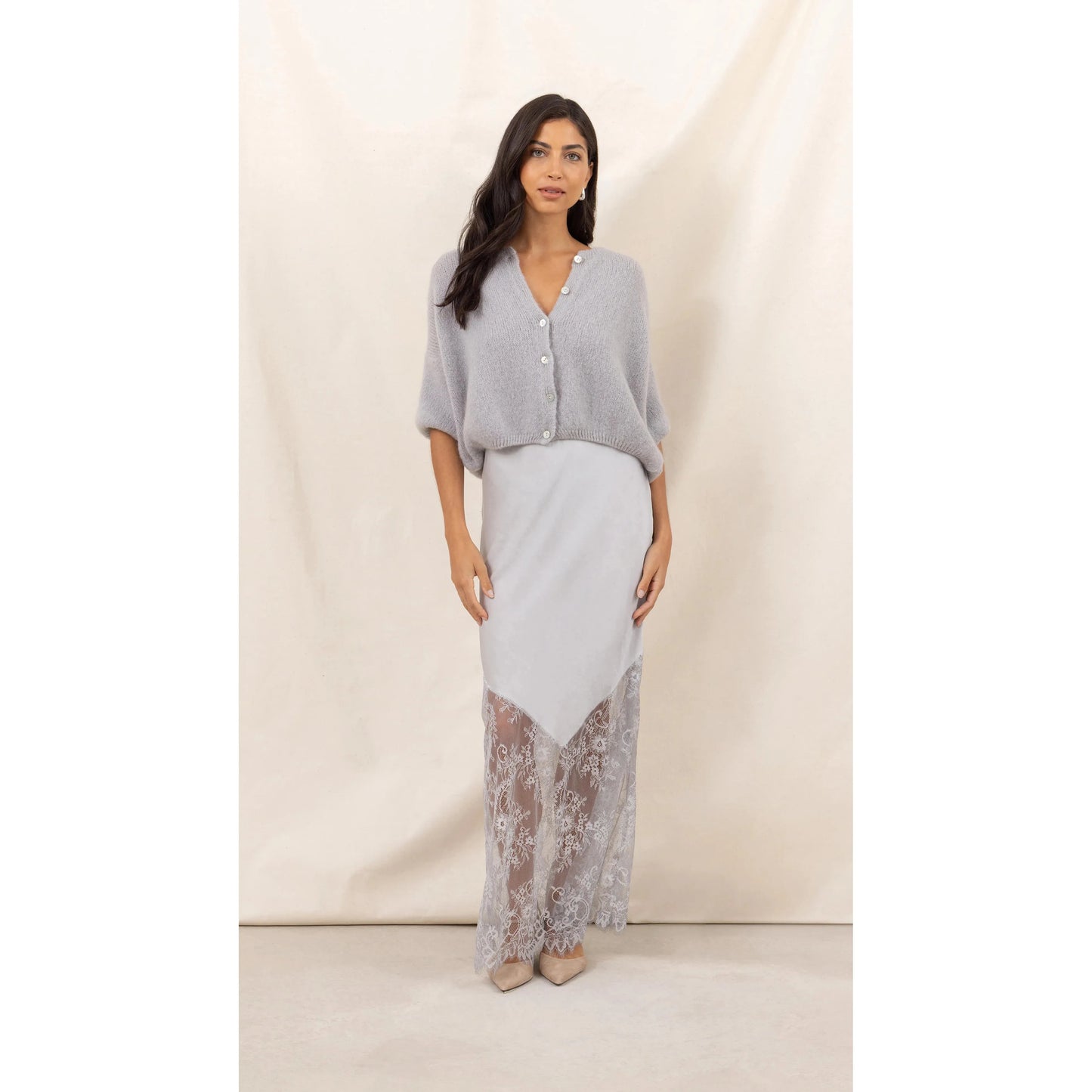 Charli london Emme Cardigan - Stone  Charli london Pisces Boutique