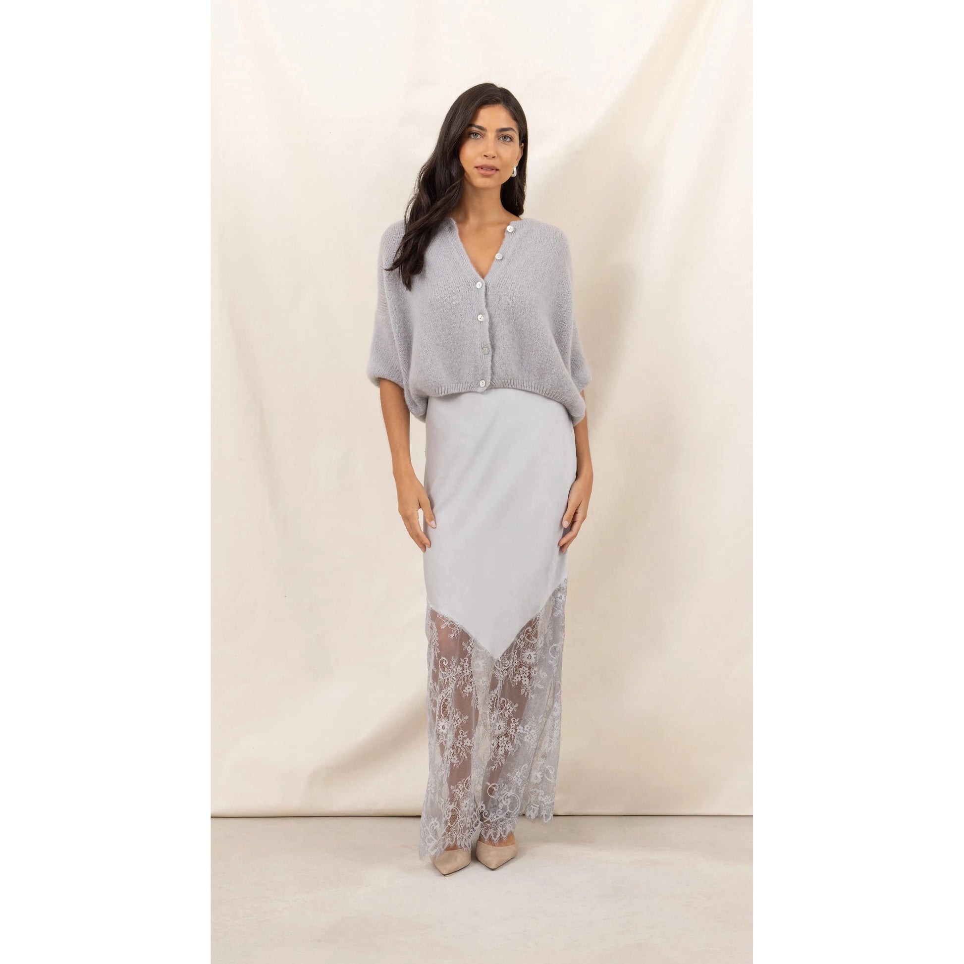 Charli london Emme Cardigan - Stone  Charli london Pisces Boutique
