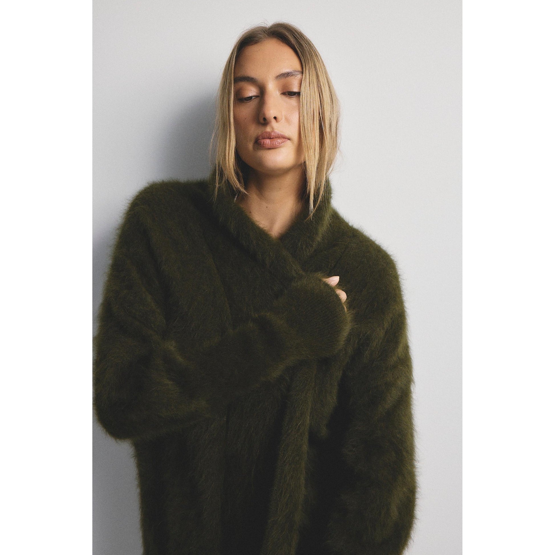 World Of Nomads Sophia Open Cashmere Cardigan - Moss  World Of Nomads Pisces Boutique