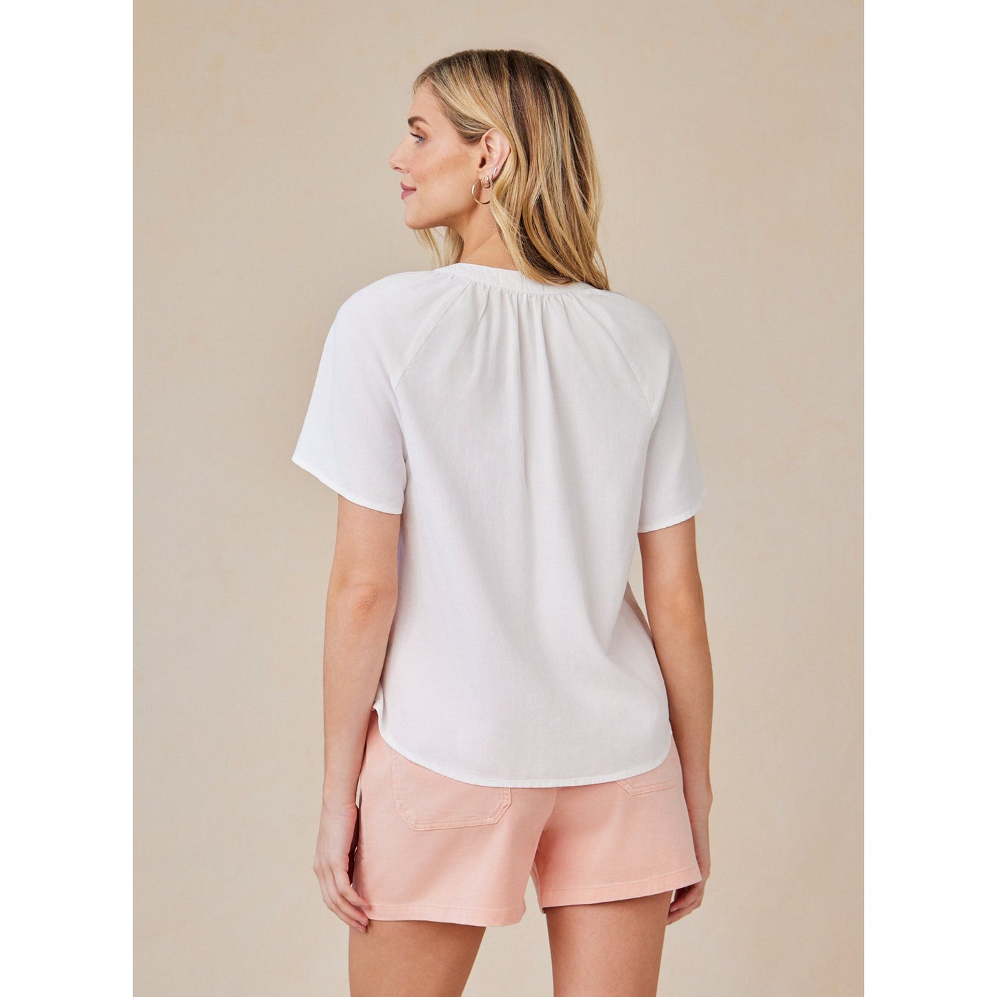 Bella Dahl Flowy Short Sleeve - White