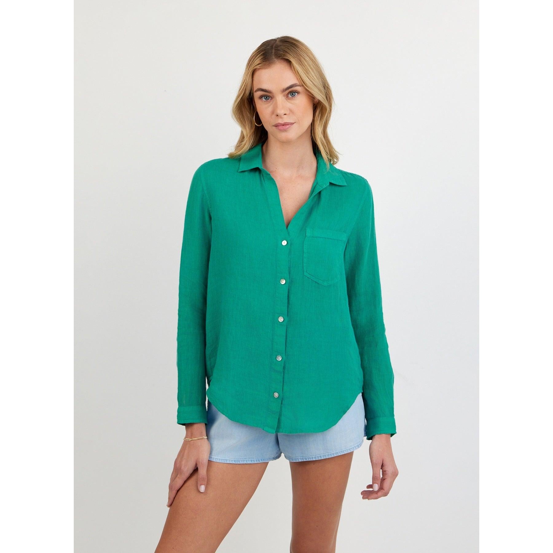 Bella Dahl Pocket Button Down - Aqua Green  Bella Dahl Pisces Boutique