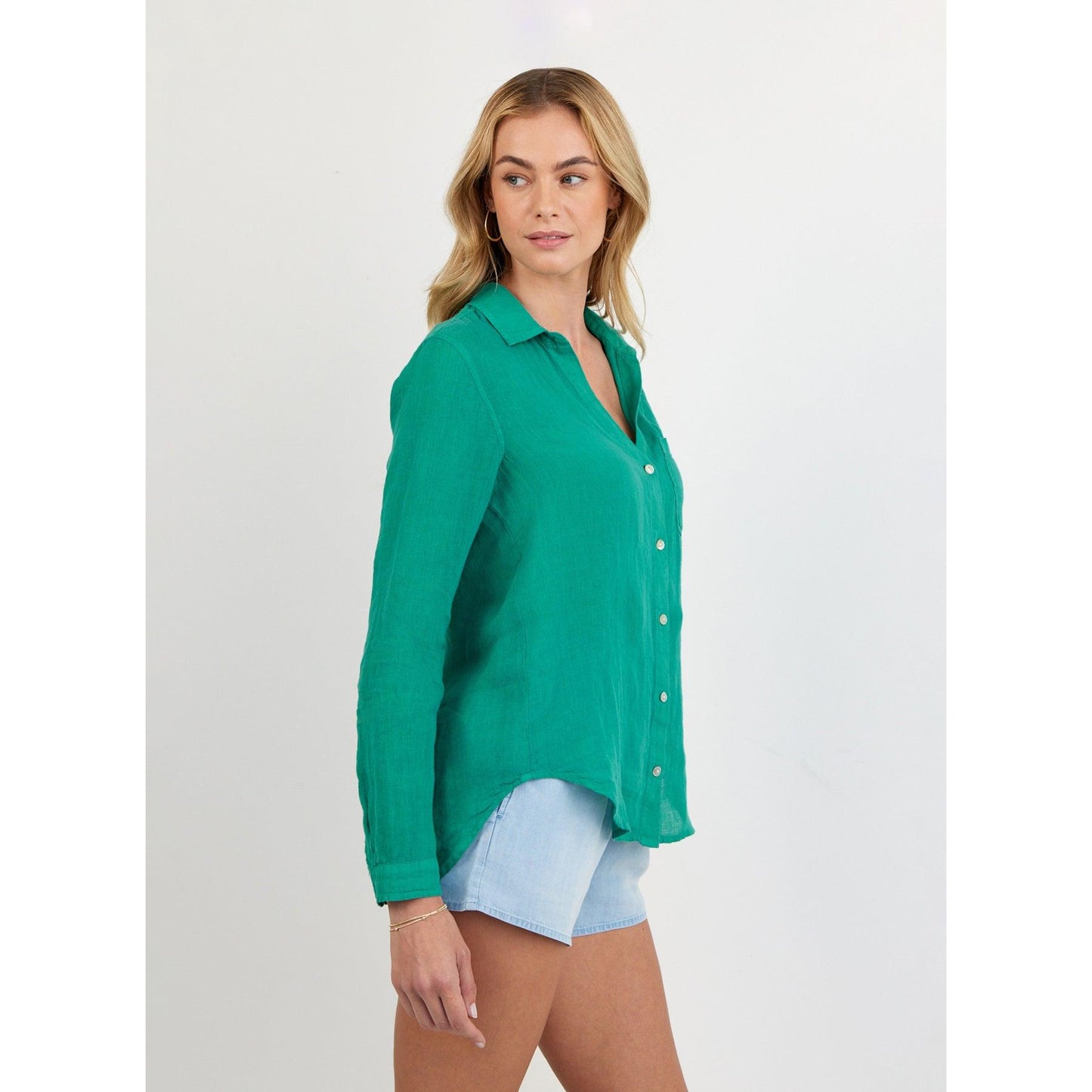 Bella Dahl Pocket Button Down - Aqua Green  Bella Dahl Pisces Boutique