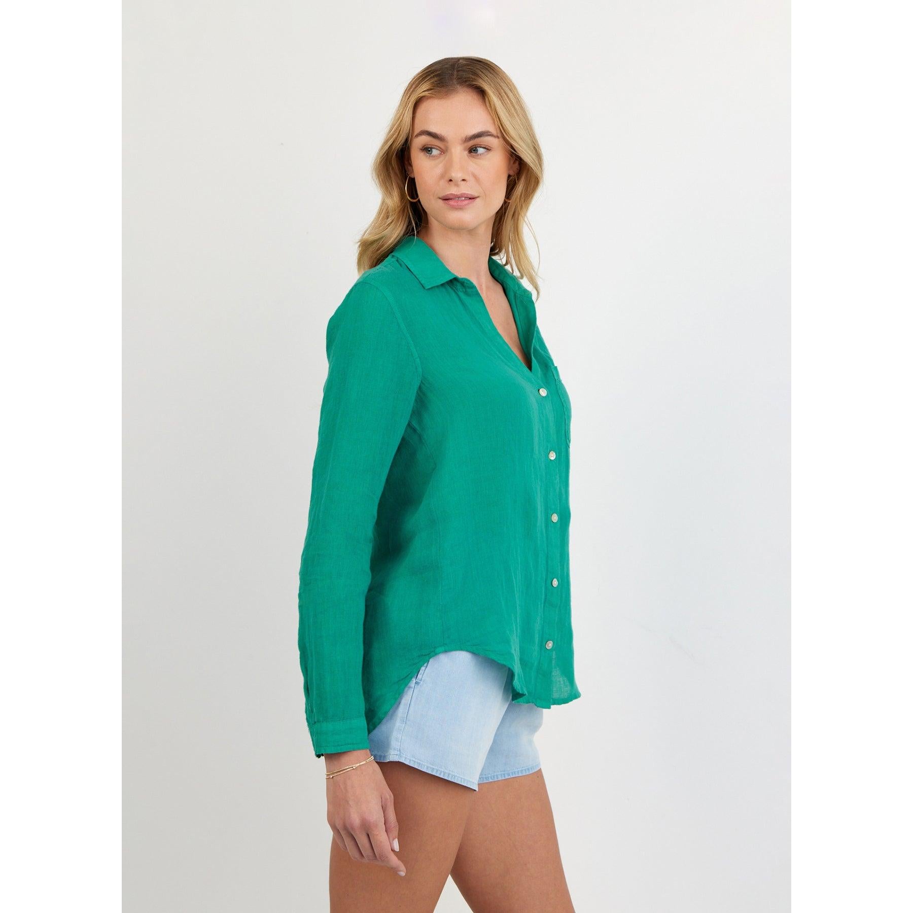 Bella Dahl Pocket Button Down - Aqua Green  Bella Dahl Pisces Boutique