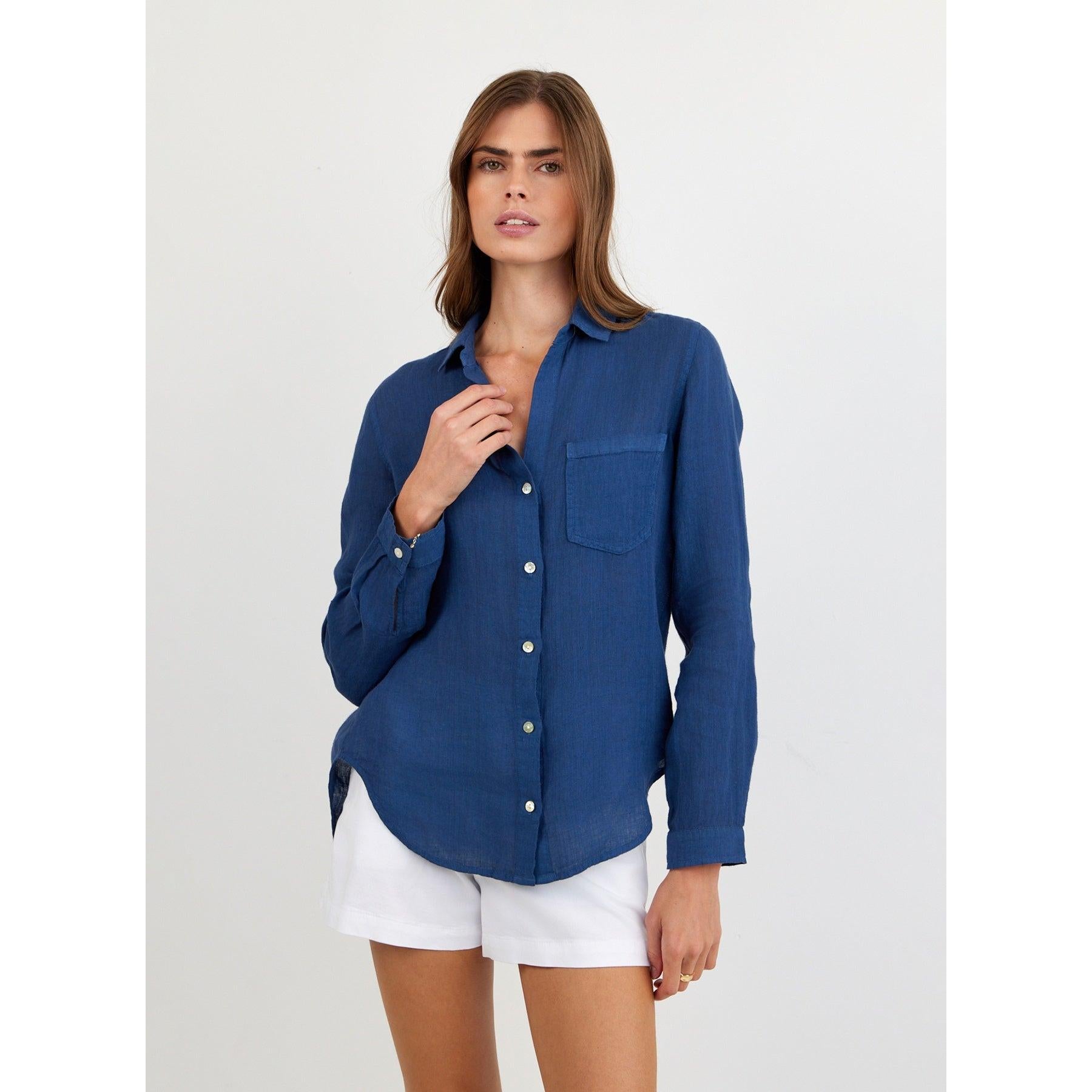 Bella Dahl Pocket Button Down - Midnight Surf  Bella Dahl Pisces Boutique