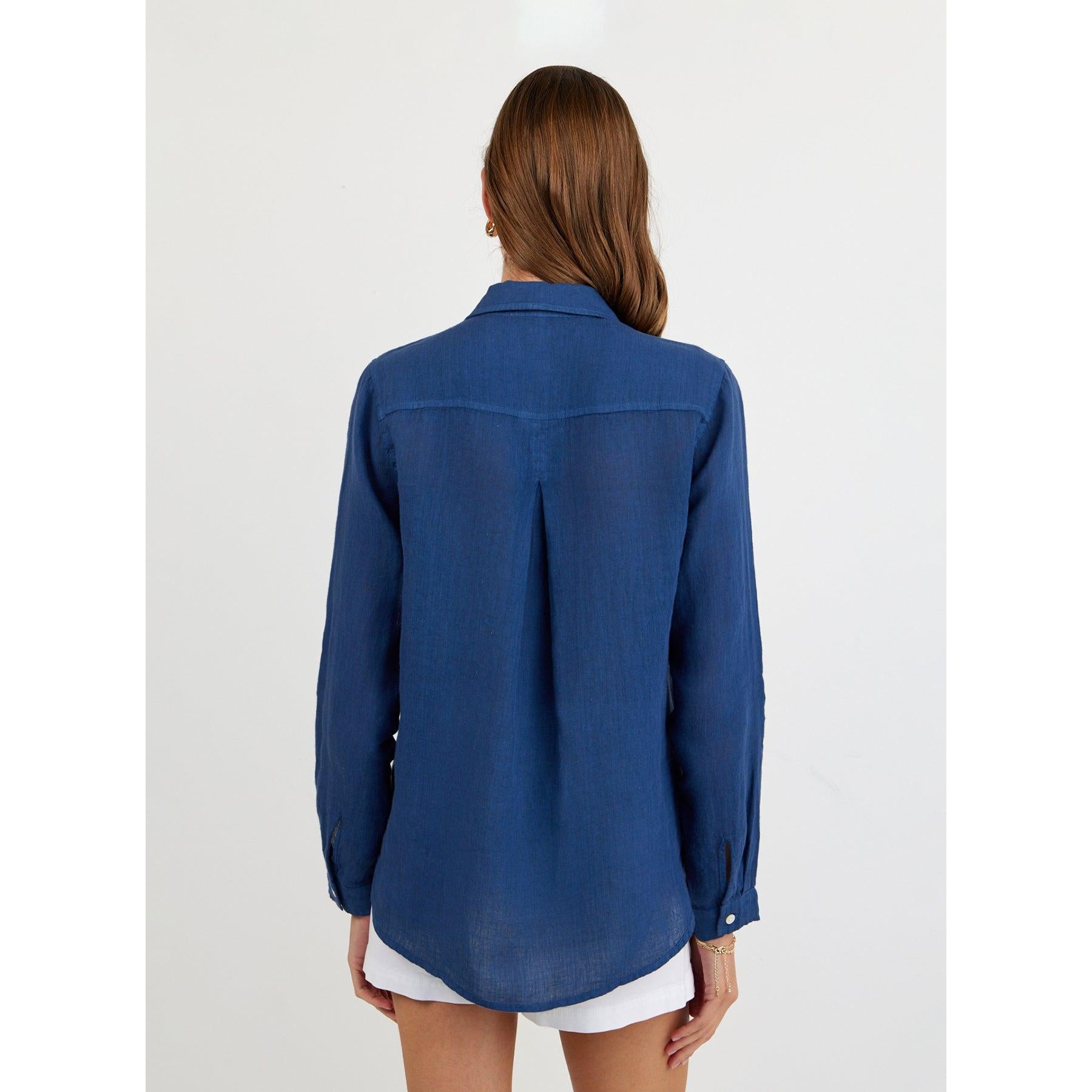 Bella Dahl Pocket Button Down - Midnight Surf  Bella Dahl Pisces Boutique