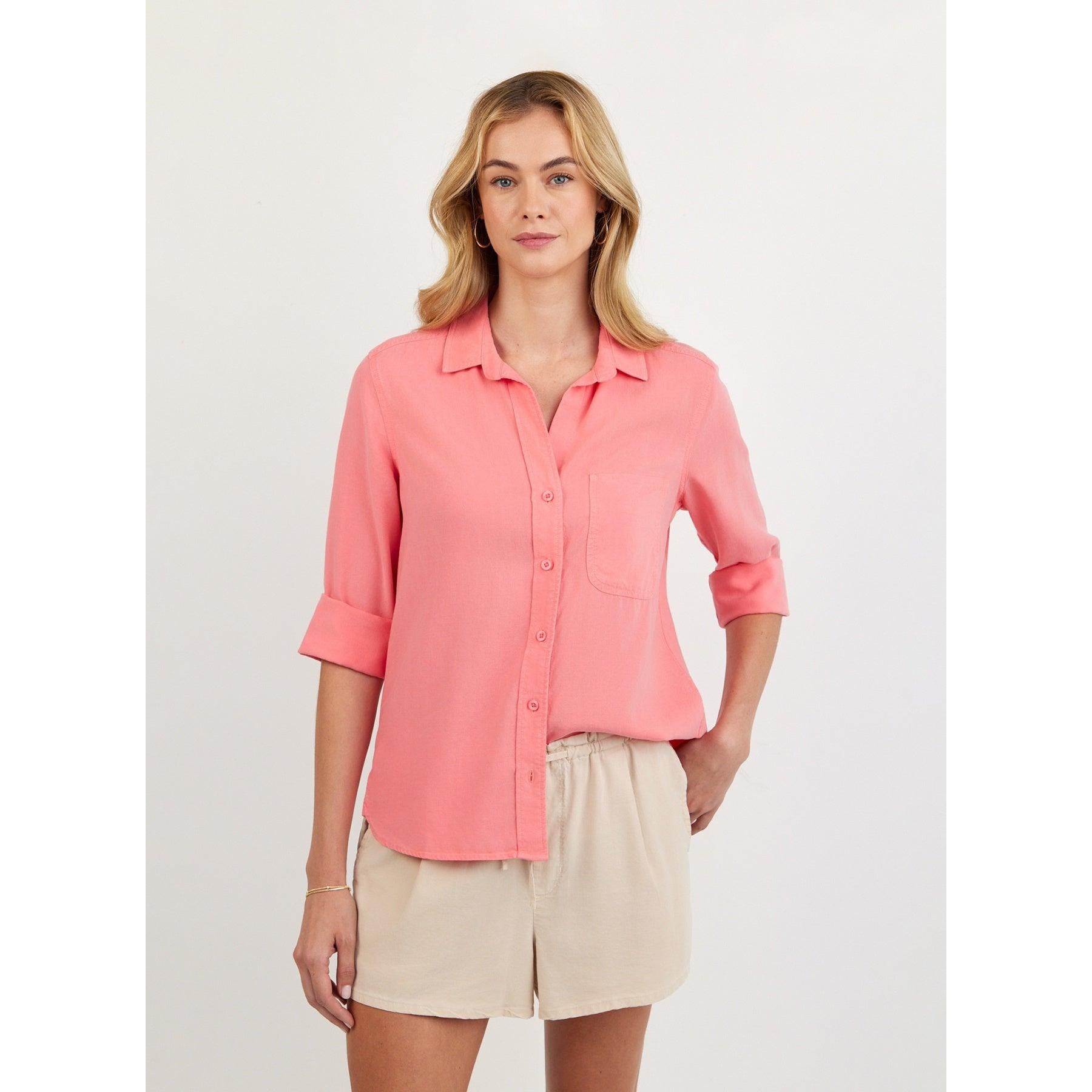Bella Dahl Shirt Tail Button Down - Wild Coral  Bella Dahl Pisces Boutique