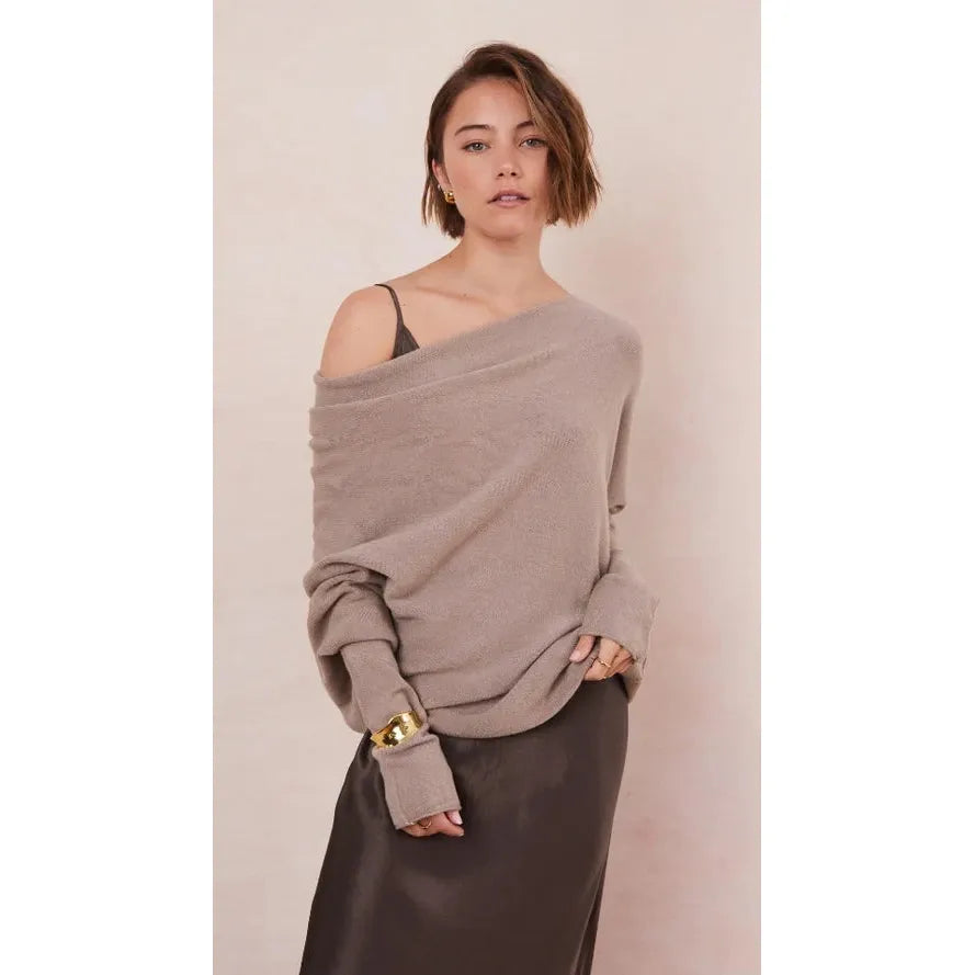 Charli London Natalie Sweater - Smoke  Charli london Pisces Boutique