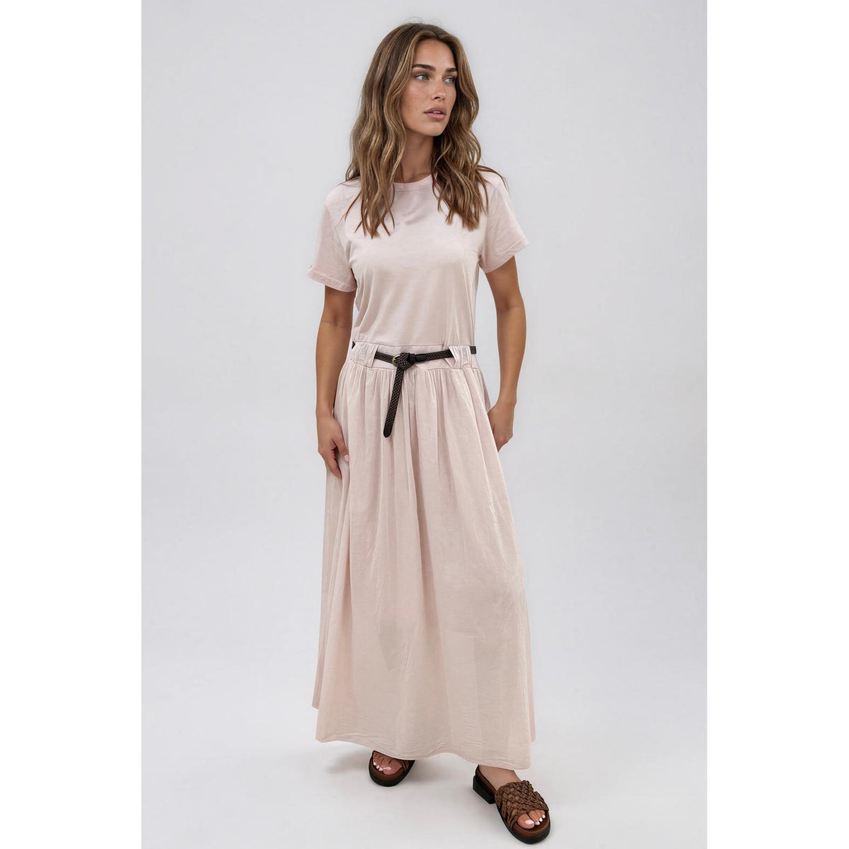 La Gemme Bianca Tee Muslin Dress - Pale Pink  La Gemme Pisces Boutique