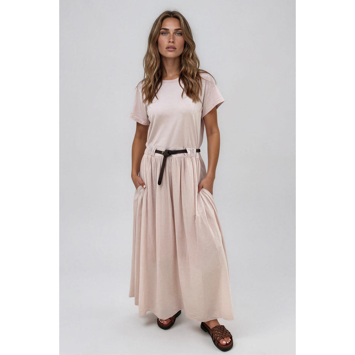 La Gemme Bianca Tee Muslin Dress - Pale Pink  La Gemme Pisces Boutique