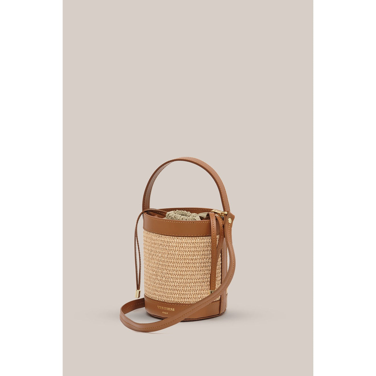 Vestirsi Brittany Raffia Bucket - Tan