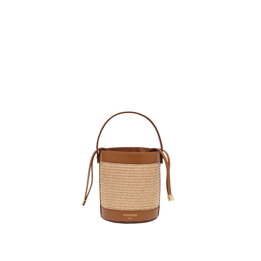 Vestirsi Brittany Raffia Bucket - Tan