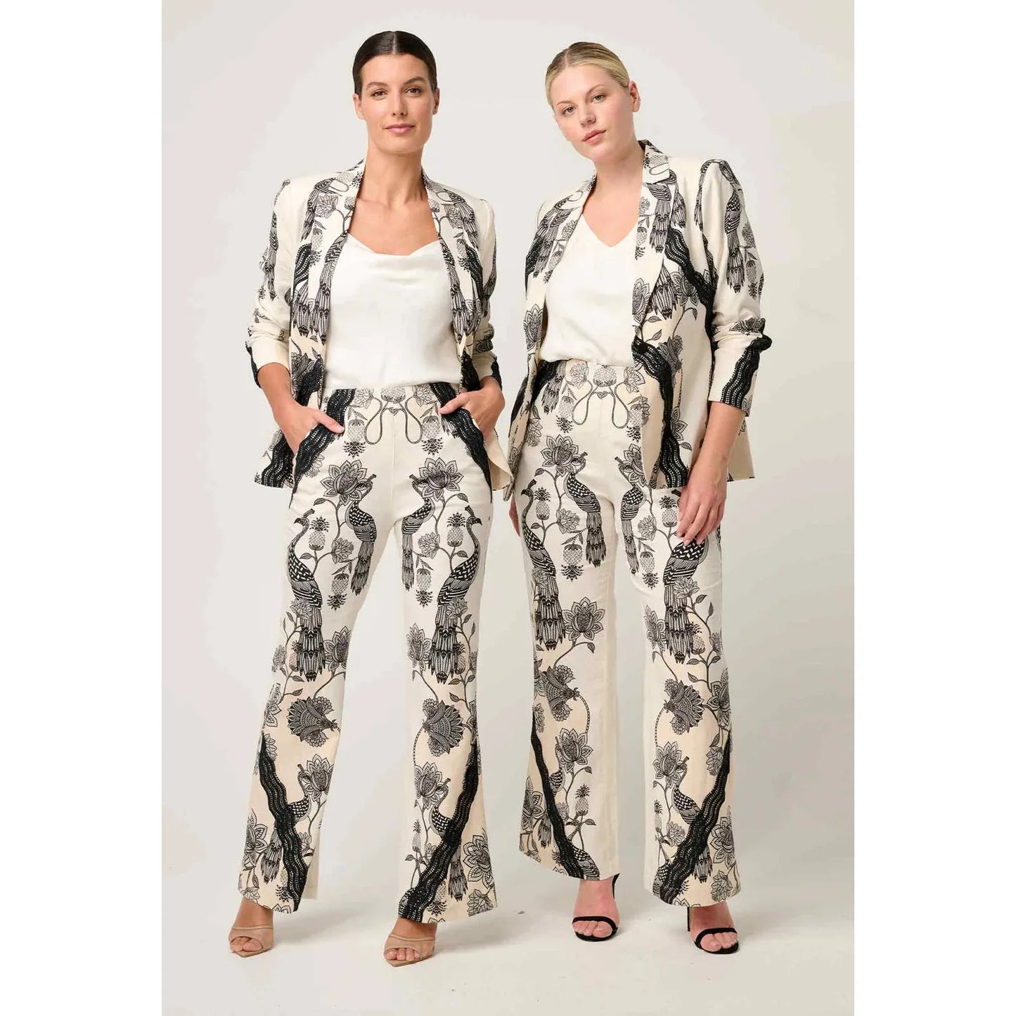 Once Was Leandro Contrast Lace Blazer - Imperial Stone