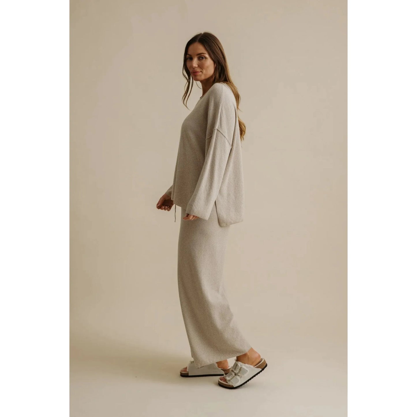 Talamaya Winter Retreat Merino Cotton Pullover - Wheat  Talamaya Pisces Boutique
