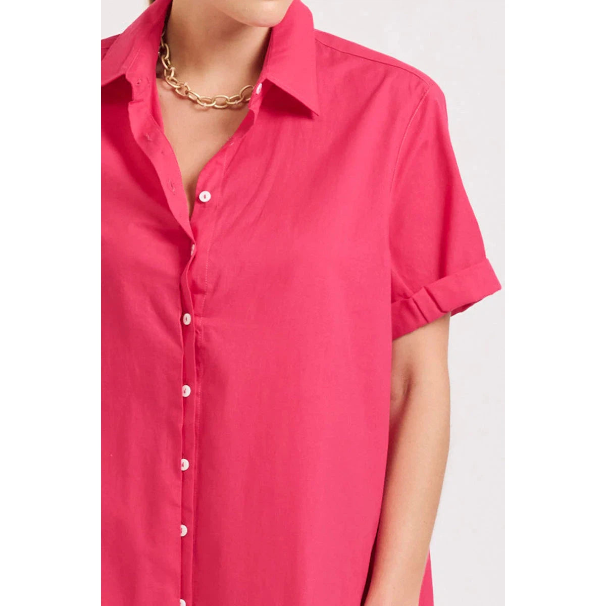 Shirty The Annie S/S Shirt Dress - Raspberry