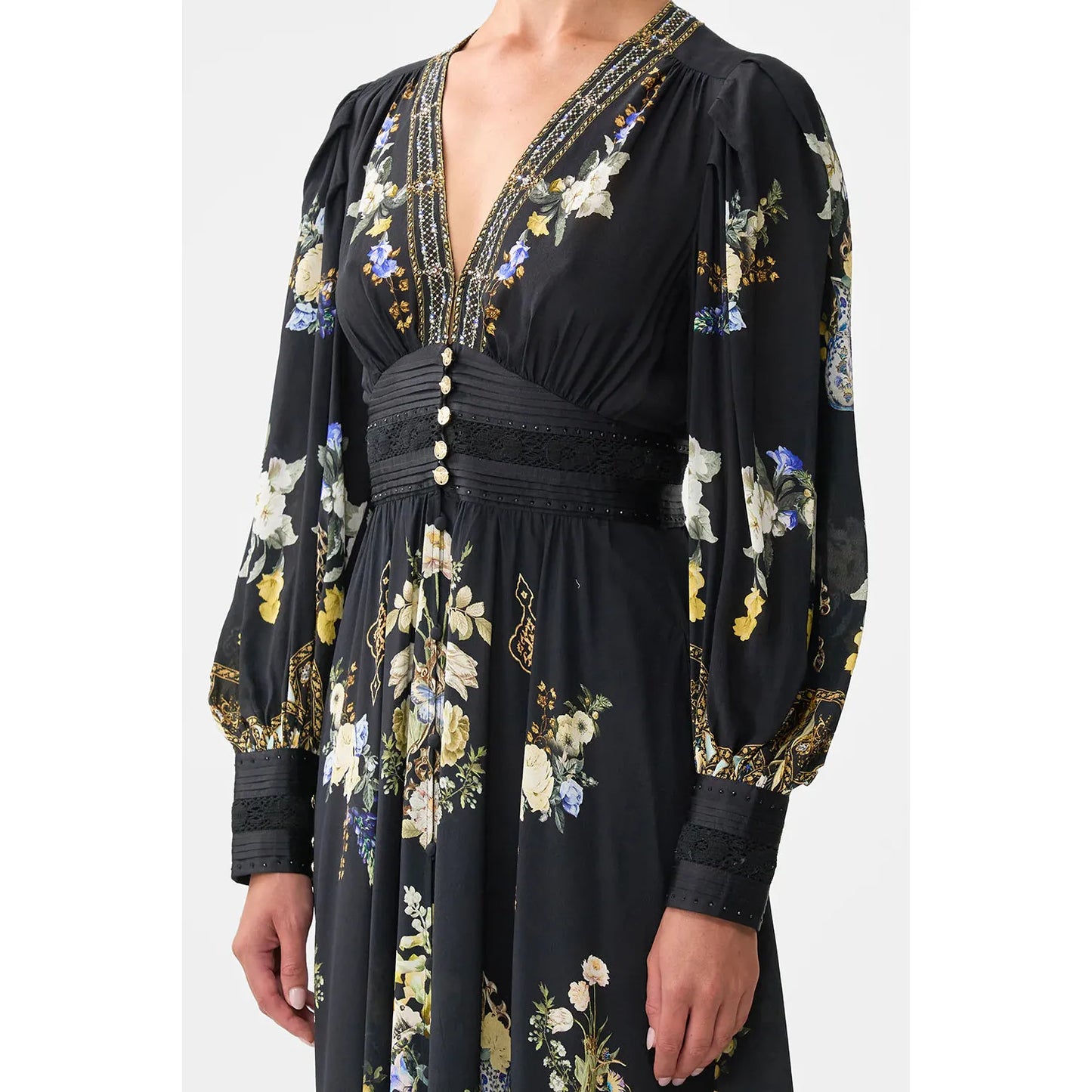 Camilla Shaped Dress With Gathered Sleeves - The Imperial Gate  Camilla Pisces Boutique