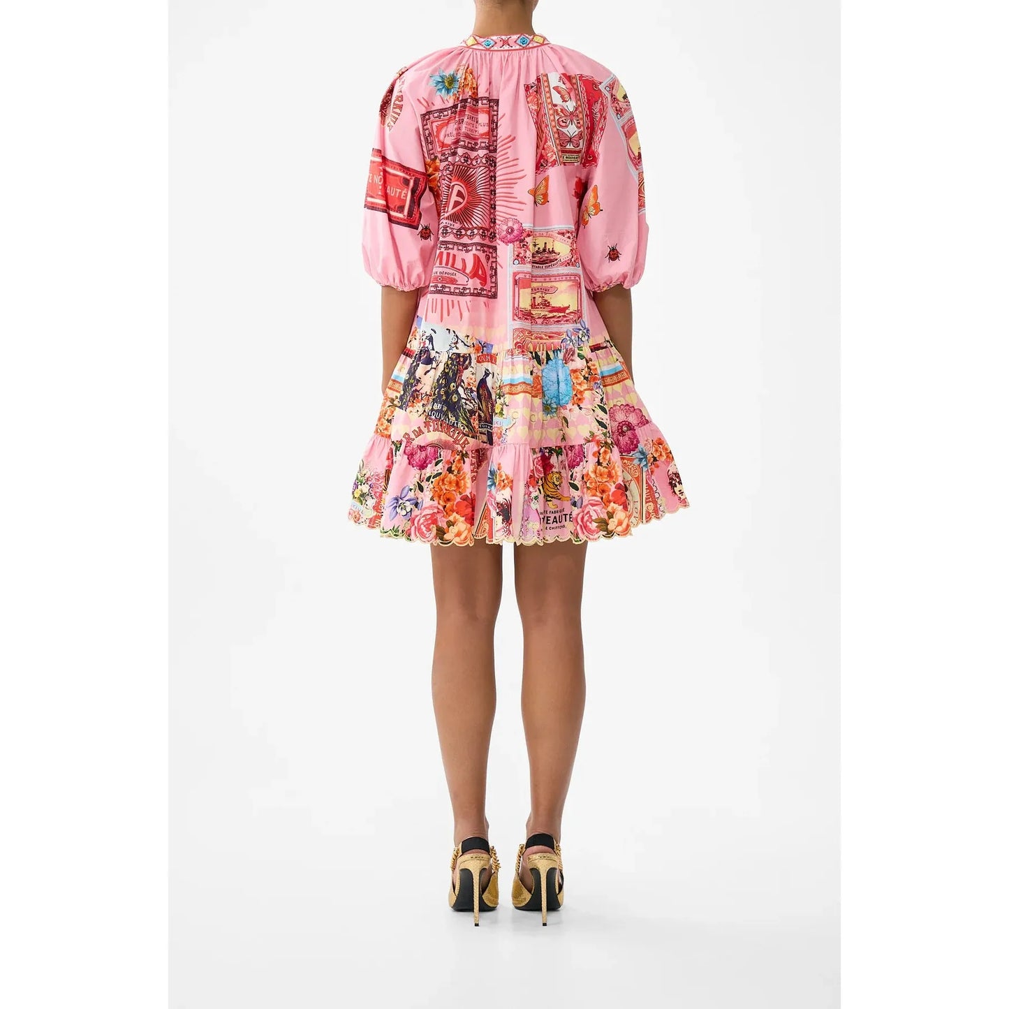 Camilla Puff Sleeve Shirt Dress - Collage Kingdom Collking