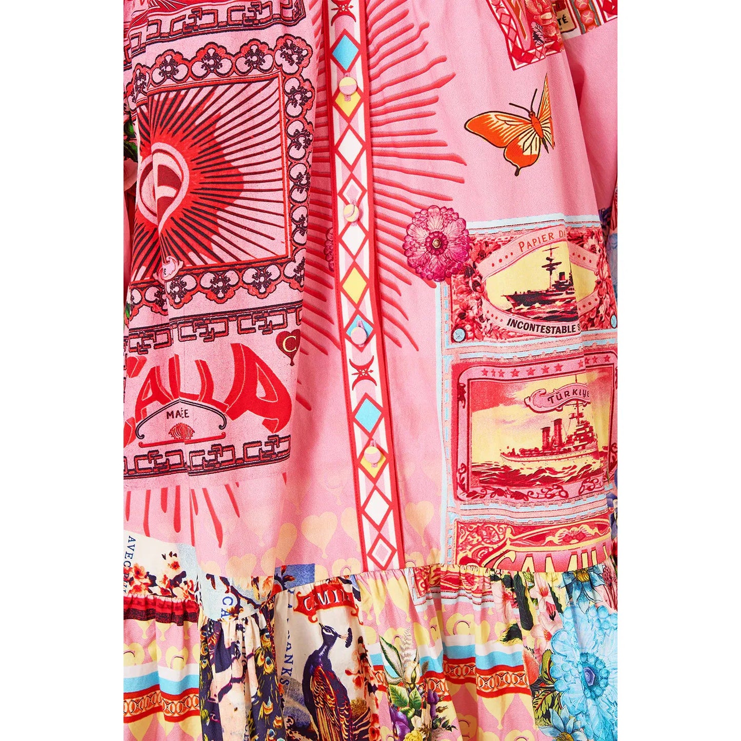 Camilla Puff Sleeve Shirt Dress - Collage Kingdom Collking