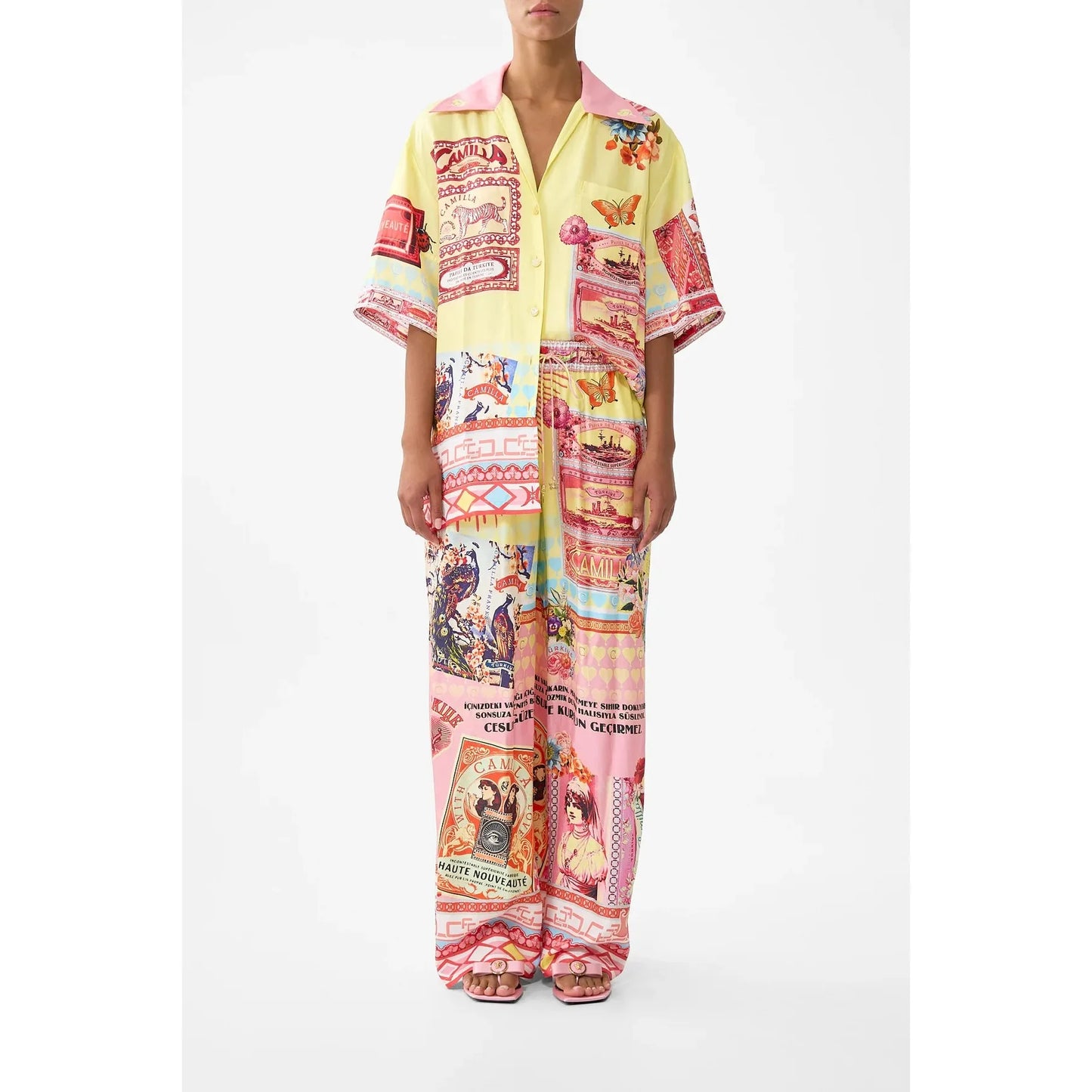 Camilla Oversized Shirt With Pocket - Collage Kingdom Collking