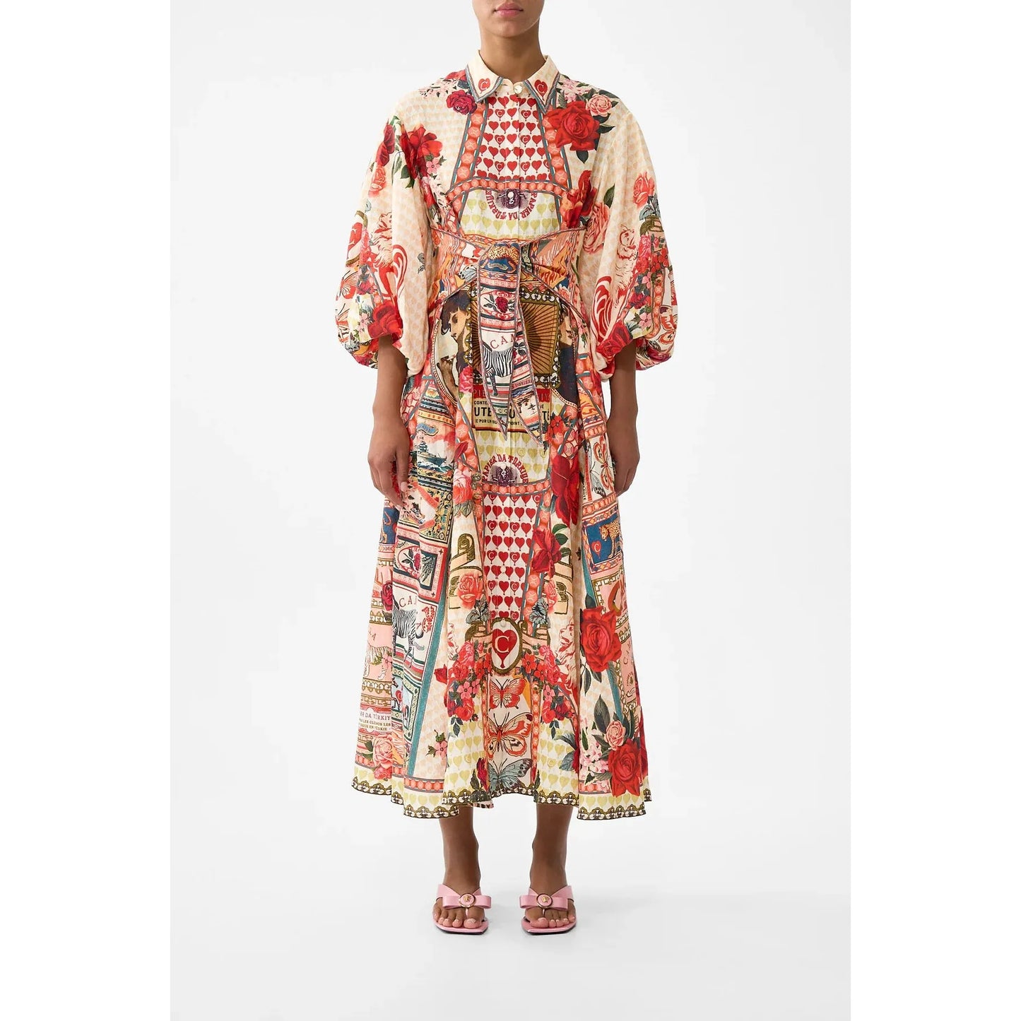 Camilla Waist Tie Shirt Dress With Bubble Sleeve - High Class Hookah Highbrook