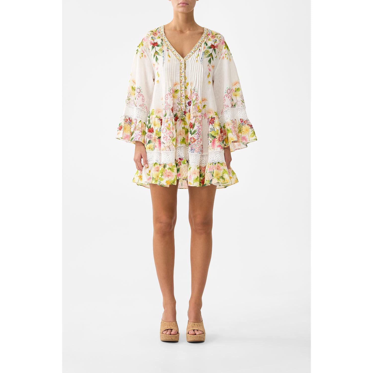 Camilla V Neck Tiered Dress  - The Call Of Catalonia Callcata  Camilla Pisces Boutique