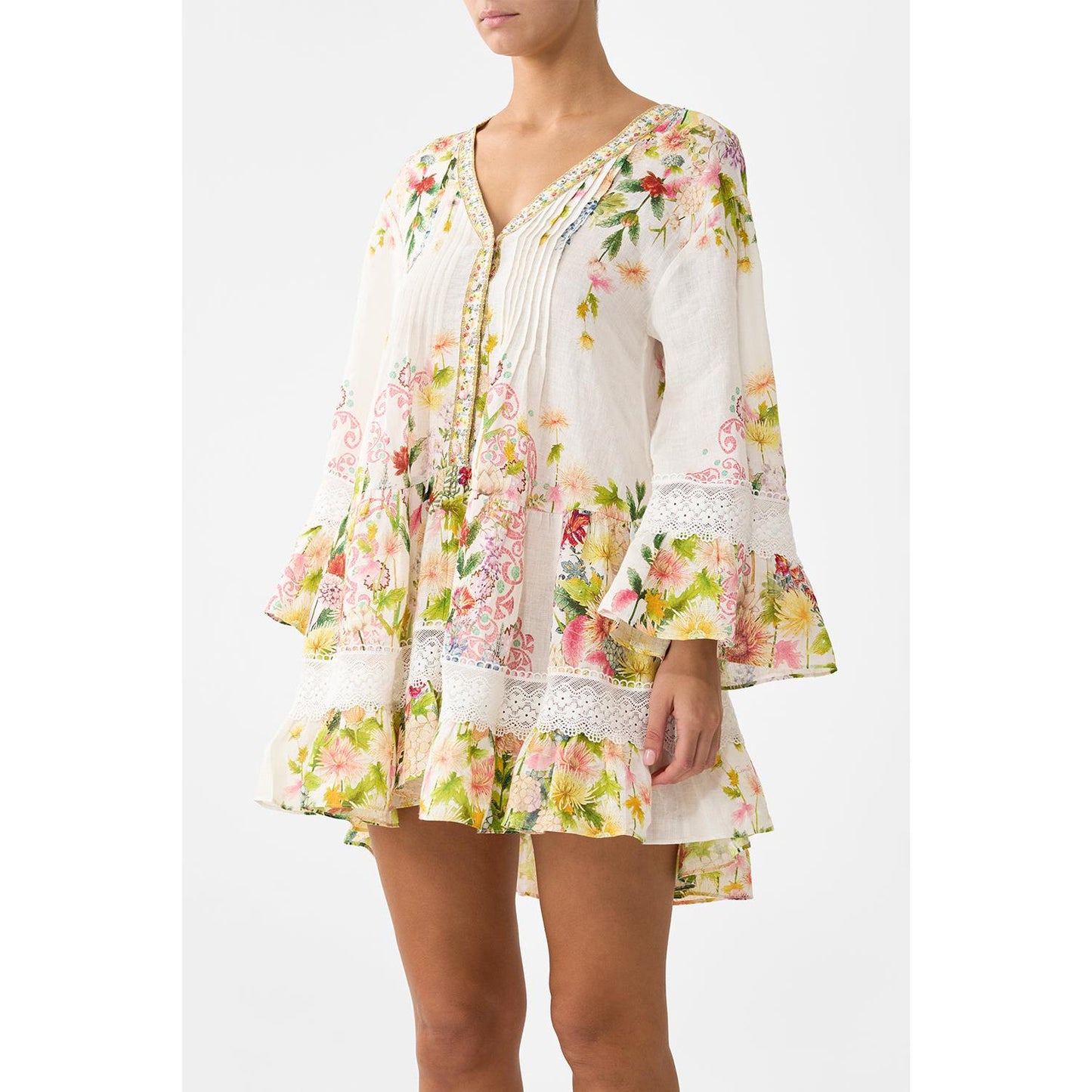 Camilla V Neck Tiered Dress  - The Call Of Catalonia Callcata  Camilla Pisces Boutique
