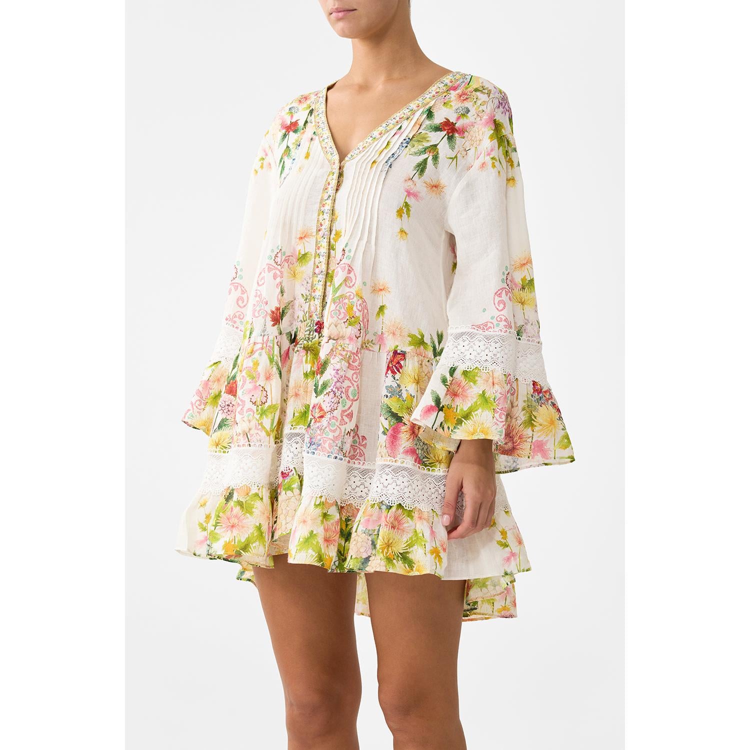 Camilla V Neck Tiered Dress  - The Call Of Catalonia Callcata  Camilla Pisces Boutique