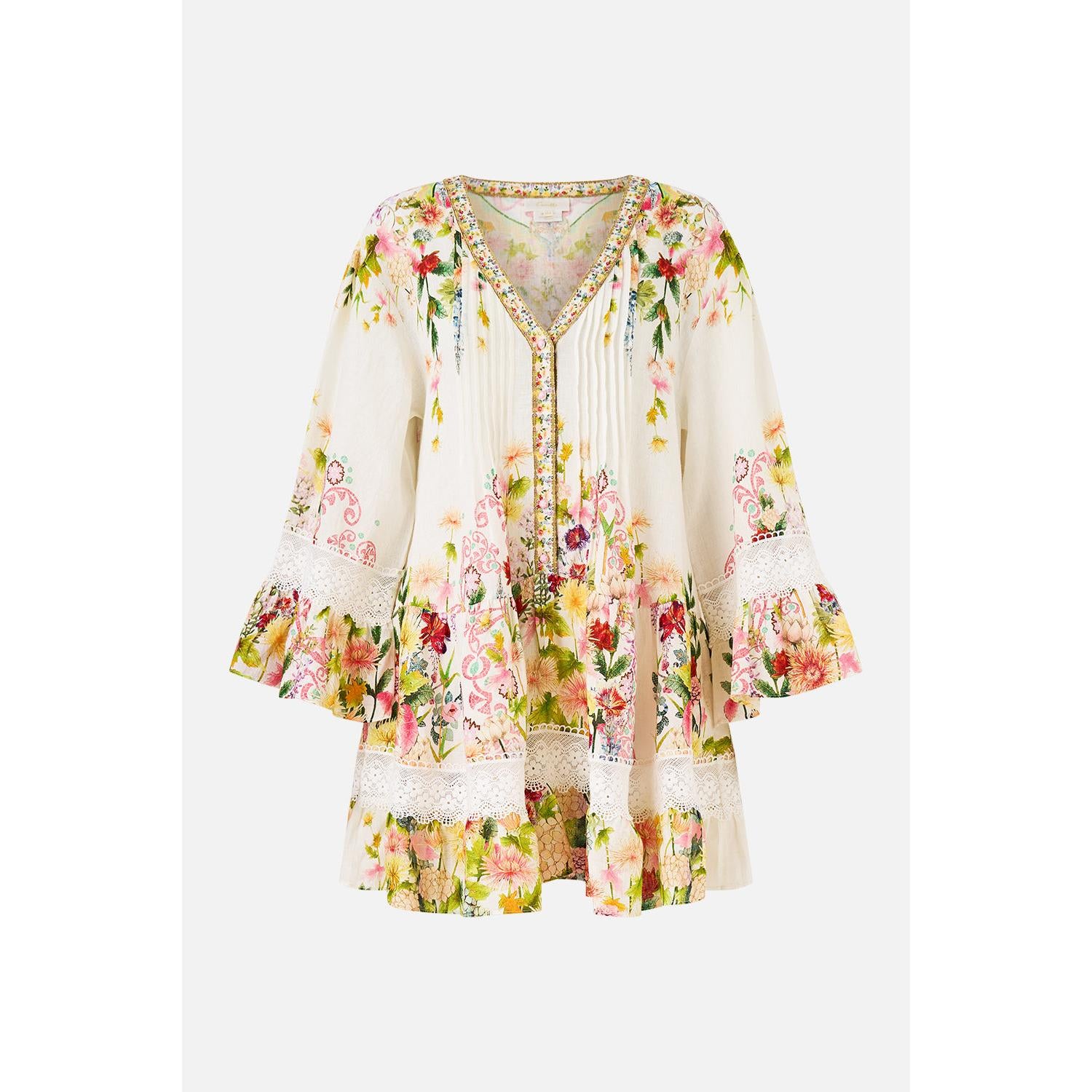 Camilla V Neck Tiered Dress  - The Call Of Catalonia Callcata  Camilla Pisces Boutique