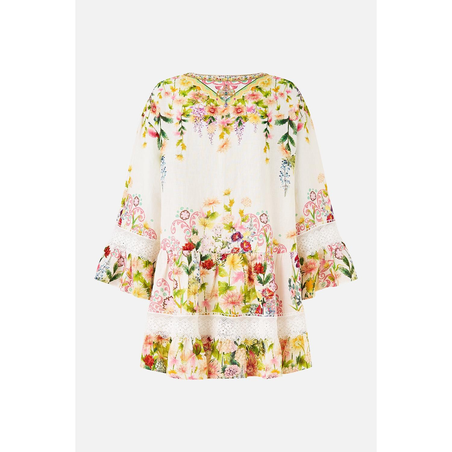 Camilla V Neck Tiered Dress  - The Call Of Catalonia Callcata  Camilla Pisces Boutique