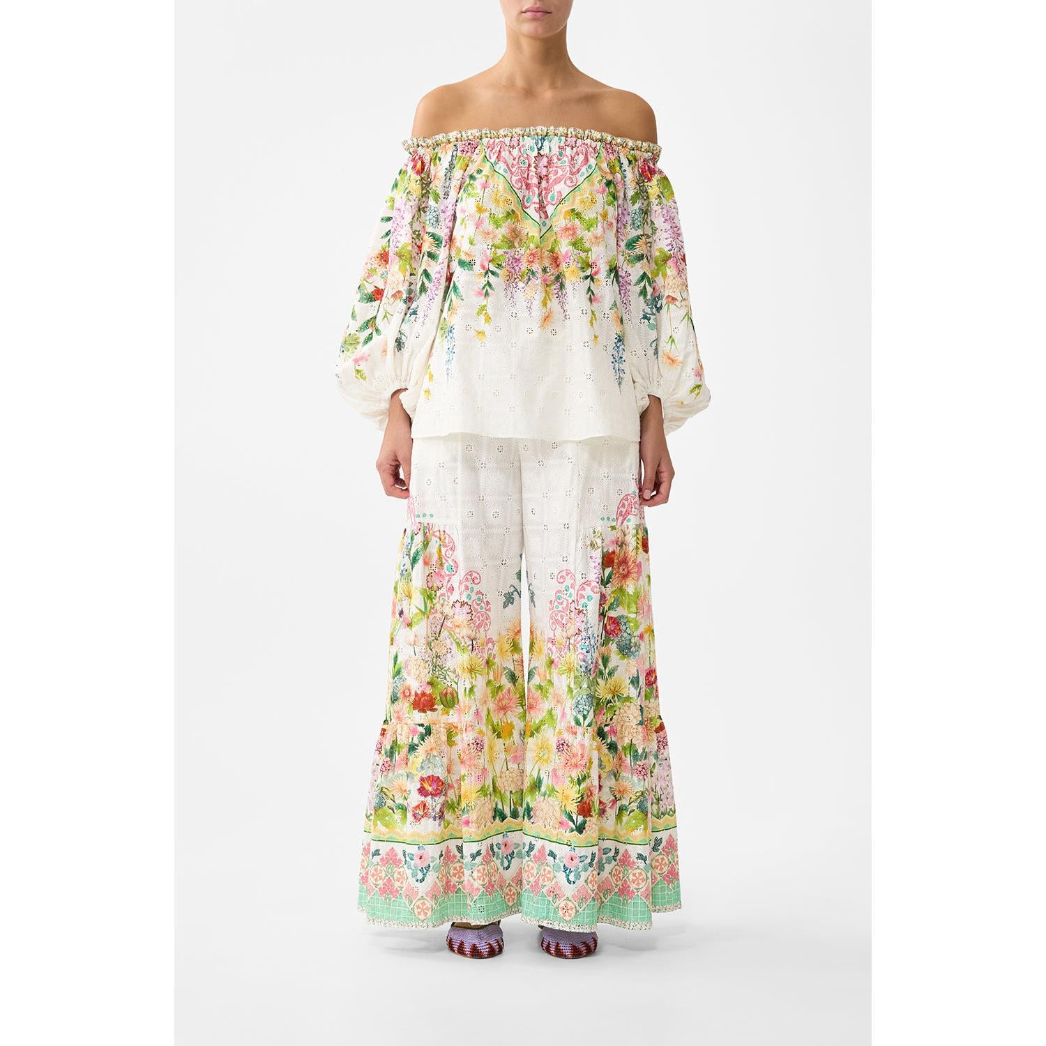 Camilla Frill Off Shoulder Top - The Call Of Catalonia Callcata  Camilla Pisces Boutique
