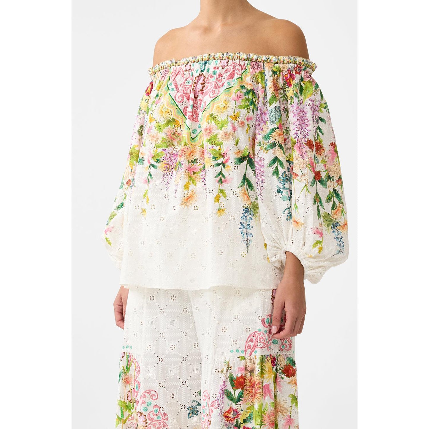 Camilla Frill Off Shoulder Top - The Call Of Catalonia Callcata  Camilla Pisces Boutique