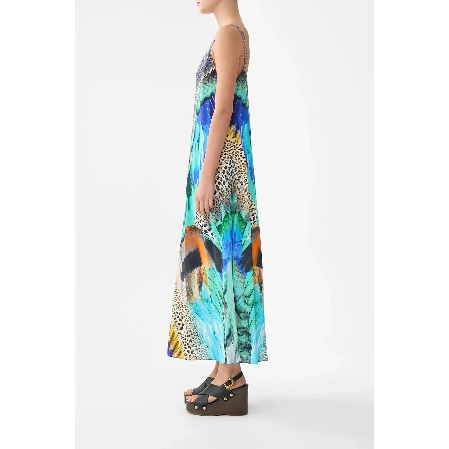 Camilla V Nack Midi Slip Dress - Jungle Flight  Camilla Pisces Boutique