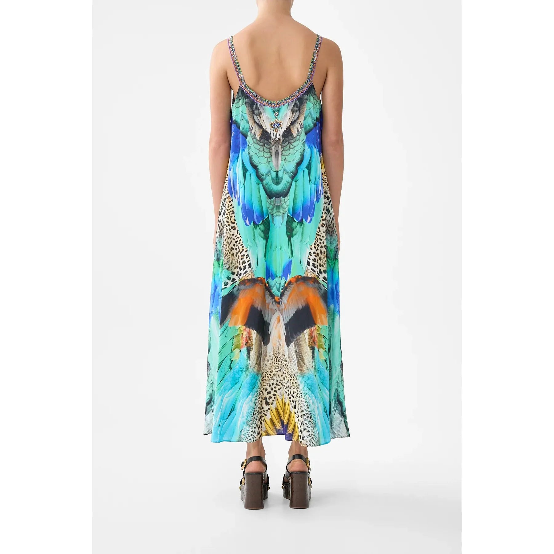Camilla V Nack Midi Slip Dress - Jungle Flight  Camilla Pisces Boutique