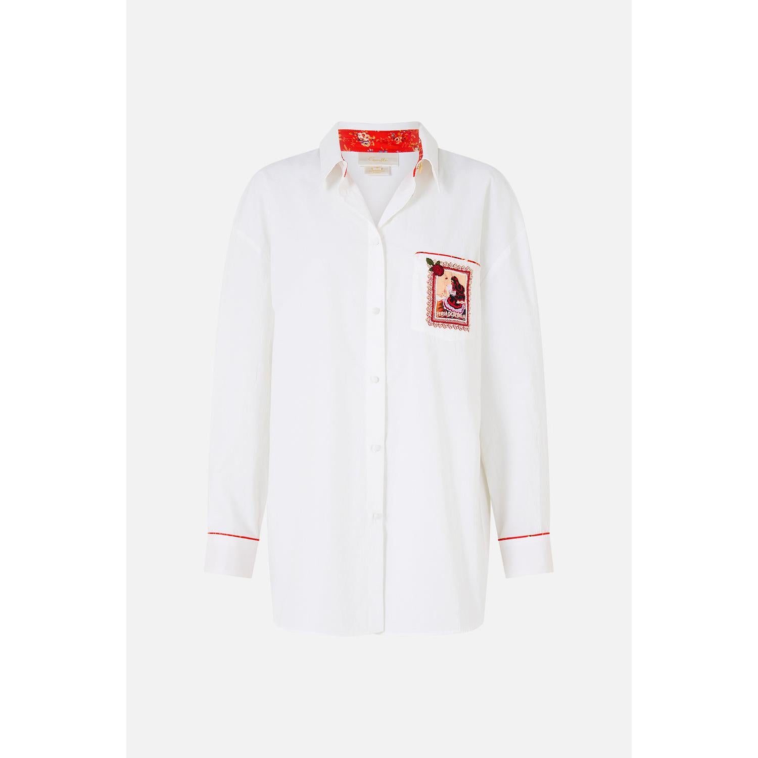 Camilla Long Sleeved Oversized Shirt With Pocket - Daughters Of Duende Daugduen  Camilla Pisces Boutique